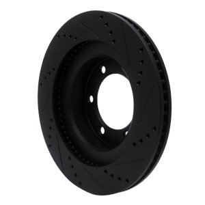 Lexus GX470 Brake Rotor (1) - Front Left - R1 Concepts - Drilled & Slotted - Black - `03-`09